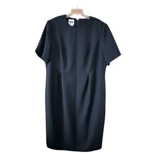 Retro Leslie‎ Fay Black Short Sleeve Dress women’s size 18WP (F1)